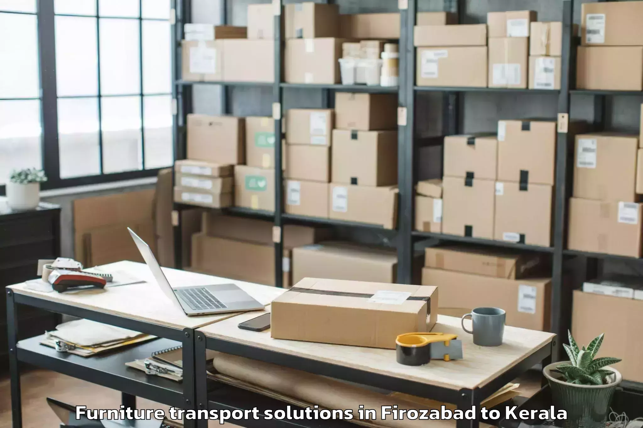 Top Firozabad to Lulu Mall Kochi Furniture Transport Solutions Available